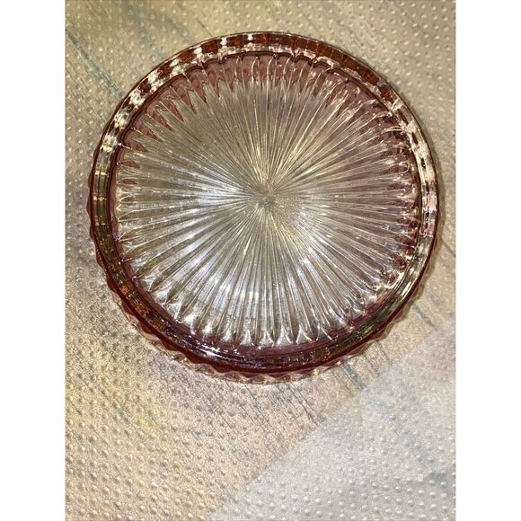 Pink Raspberry Glass  Round Candy Dish/Bowl Scalloped Edge 5.5” - Picture 6 of 8